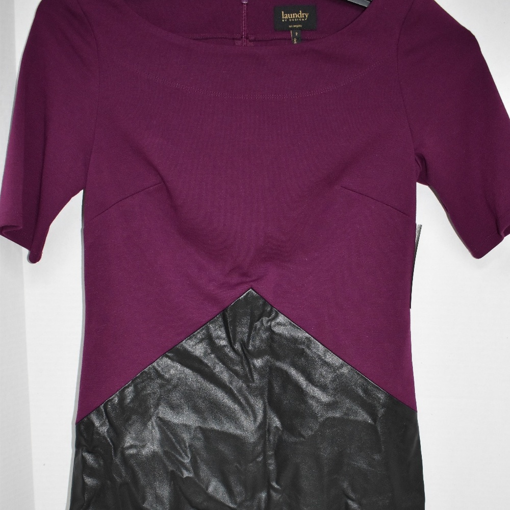Laundry by Design Faux Leather Colorblock Dress